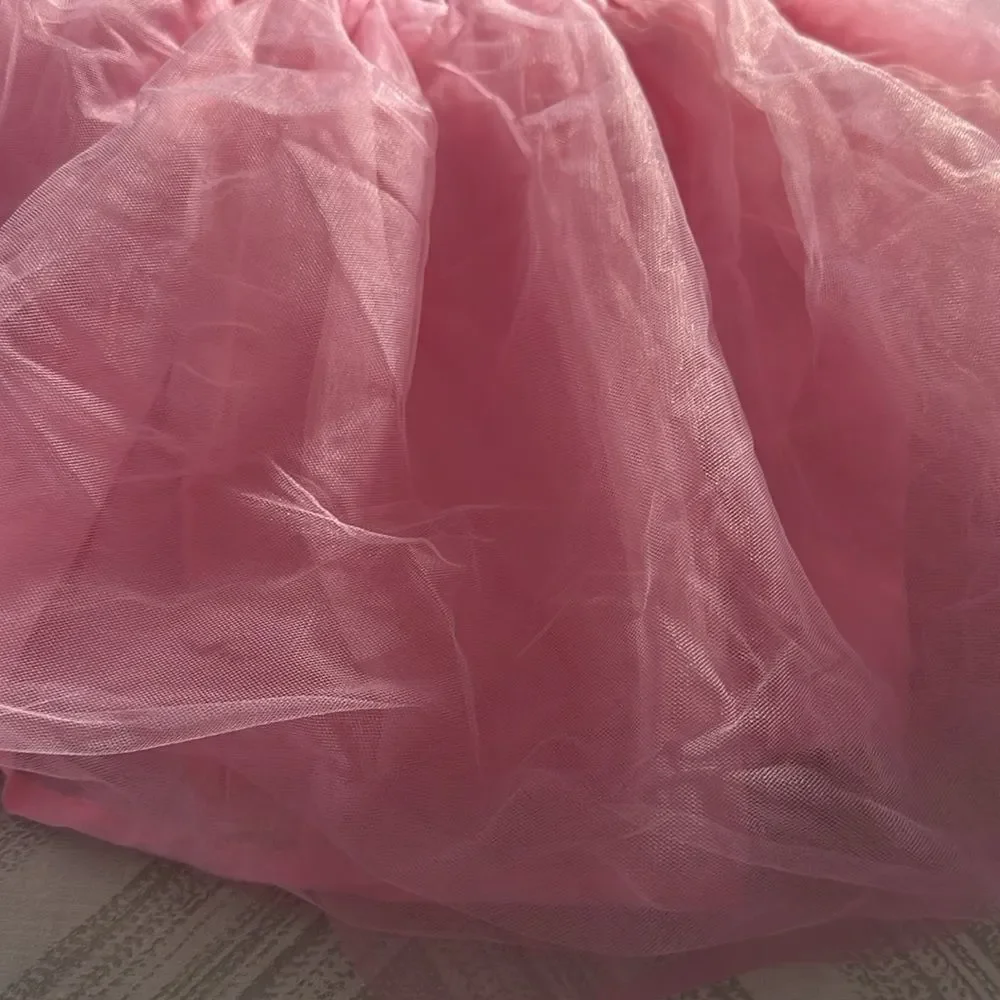 Sparkle by Stooper Girls Pink Tulle Strappy Rainbow Dress. Size 6x/7